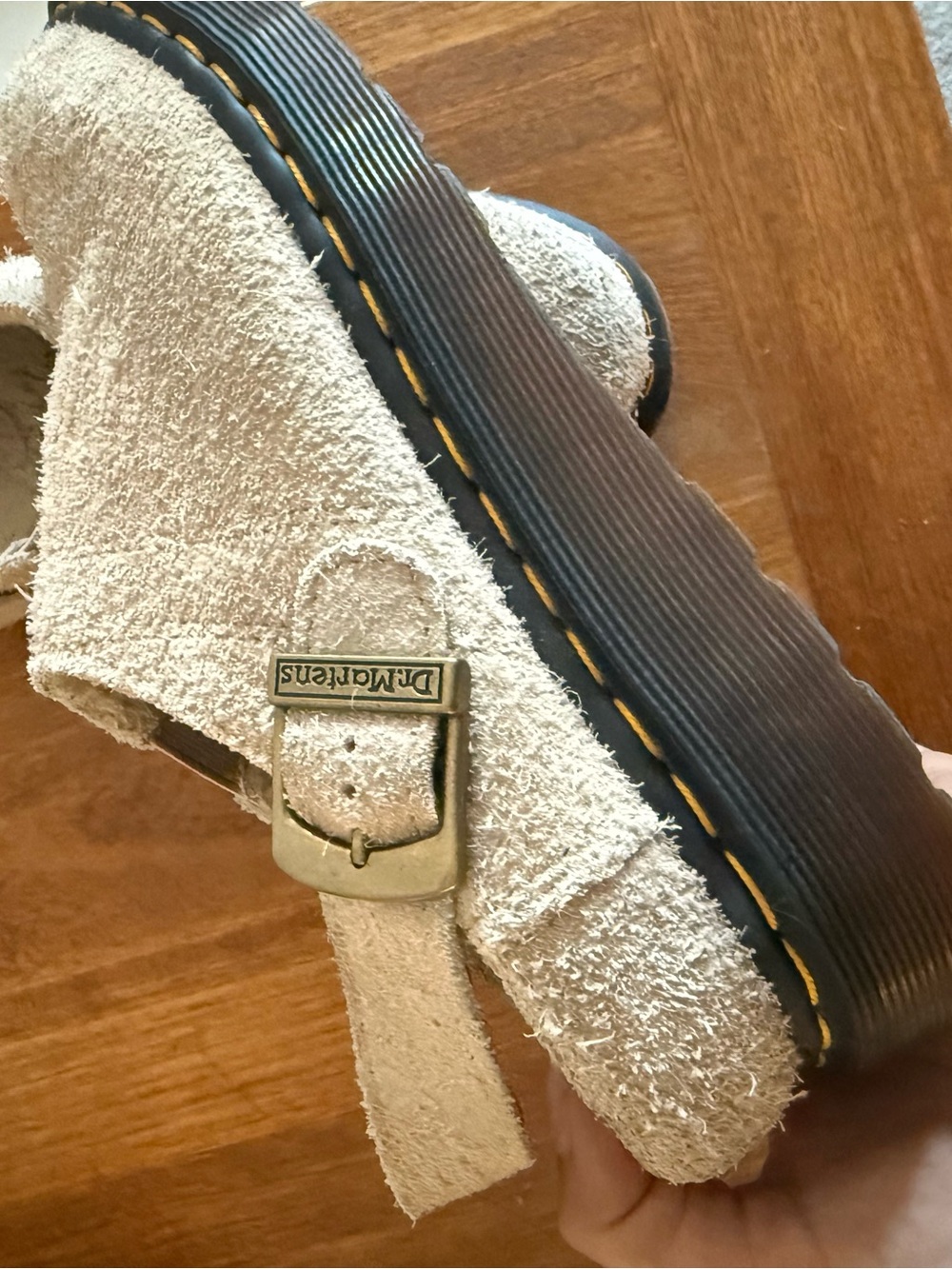 Dr. Martens Beige Suede Slingback Clogs - Picture 3 of 7
